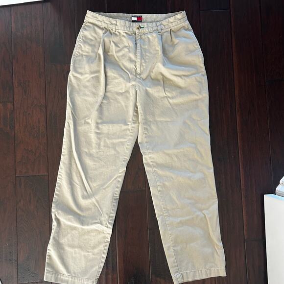 Men's 2003 Tommy Hilfiger Pleated Front Khaki Pants Preppy Old Money Classic - Picture 1 of 12